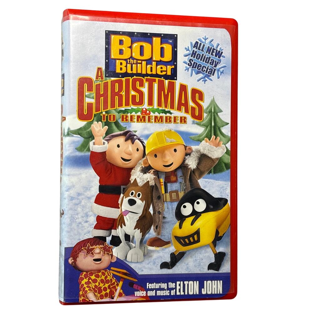 Vtg 2003 Bob the Builder A Christmas to Remember Clamshell white tape Elton John
